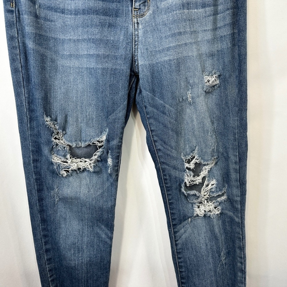 Judy BlueSize 11/30 Jeans Distressed Ripped‎ Skinny Mid Rise Denim Grunge 261 - Picture 5 of 12